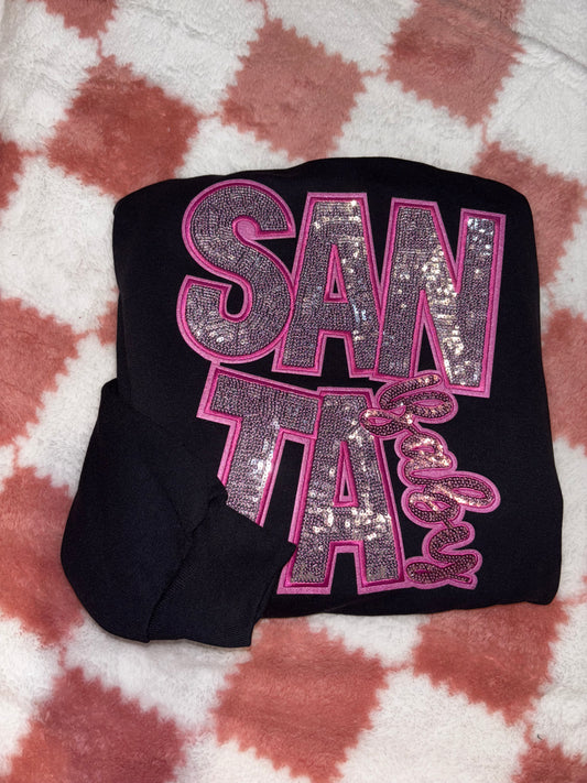 Santa baby sequins embroidered crewneck sweatshirt