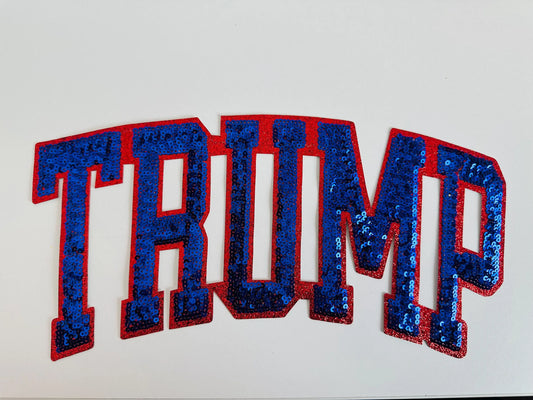 Trump sequins iron on patch