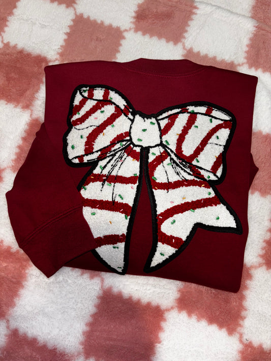 Christmas cake bow crewneck sweatshirt