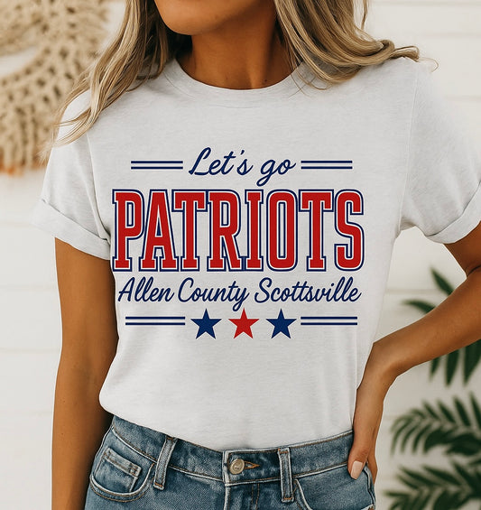 Let’s go patriots allen county scottsville tshirt