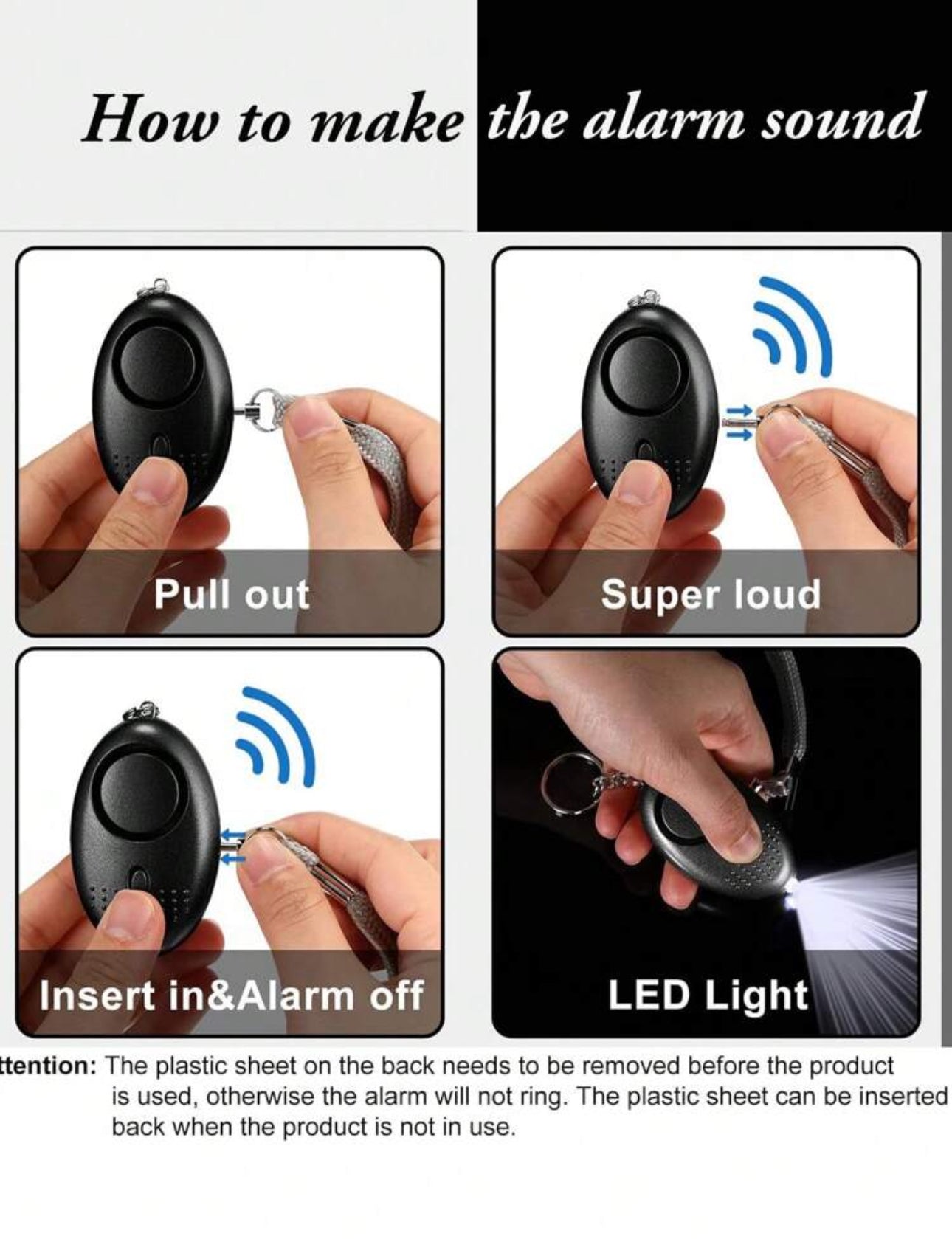 Noise sound alarm and flash light