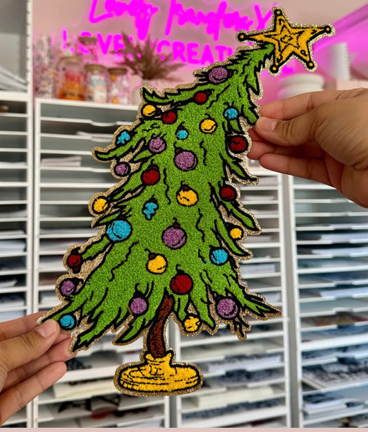 Grinch tree Christmas patch