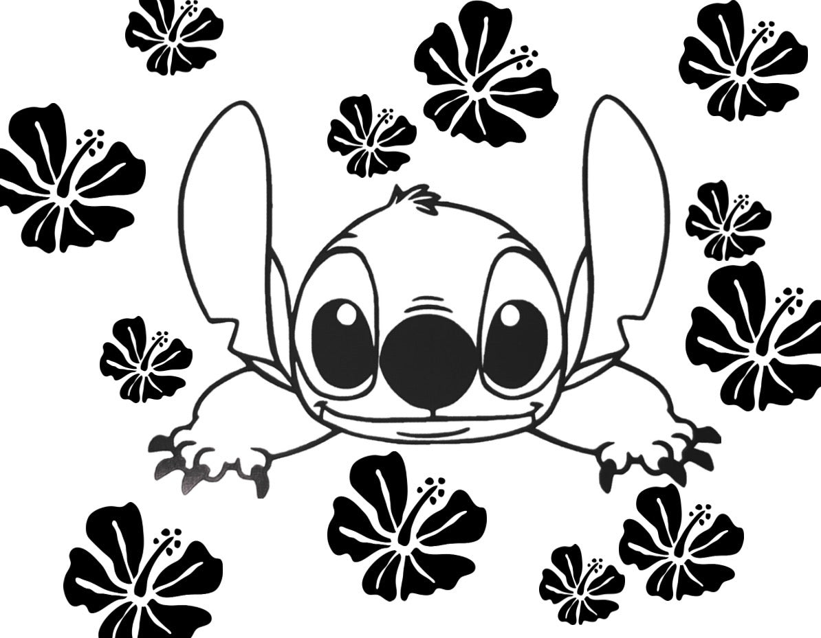 Blue dog flower or cow print sunroof window decal