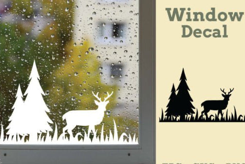 Deer in forest waterproof decal