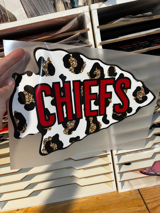 Chiefs arrow cheetah print DTF transfer