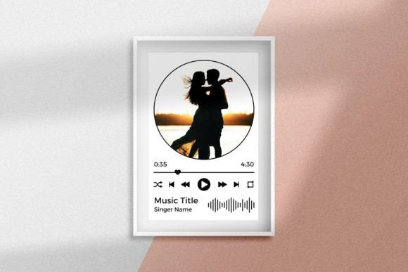 Custom music with personalized photo with frame