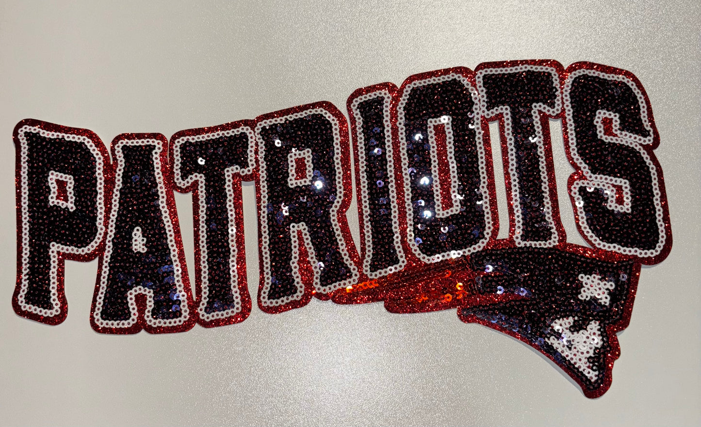 Patriots Sequins embroidered iron on patch