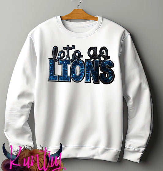 Let’s go lions embroidered sequins sweatshirt