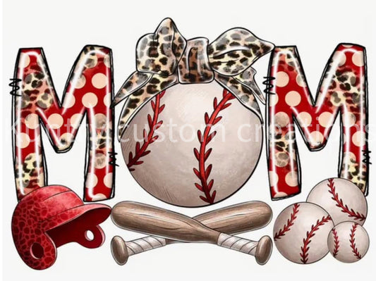 Baseball mom sublimation transfer