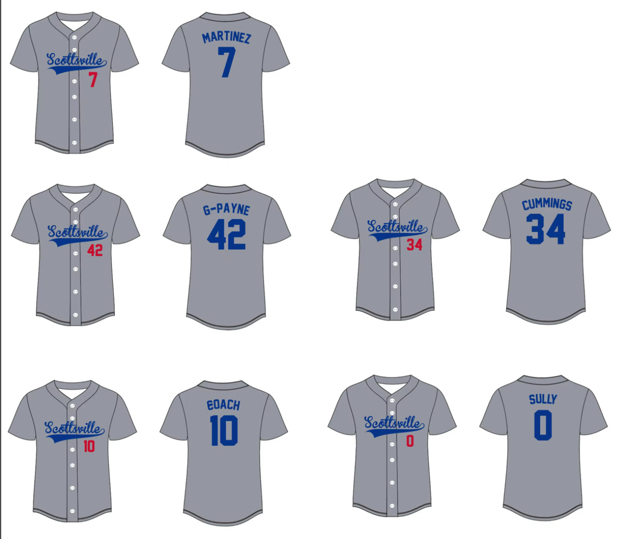 Baseball/softball custom jerseys for your team