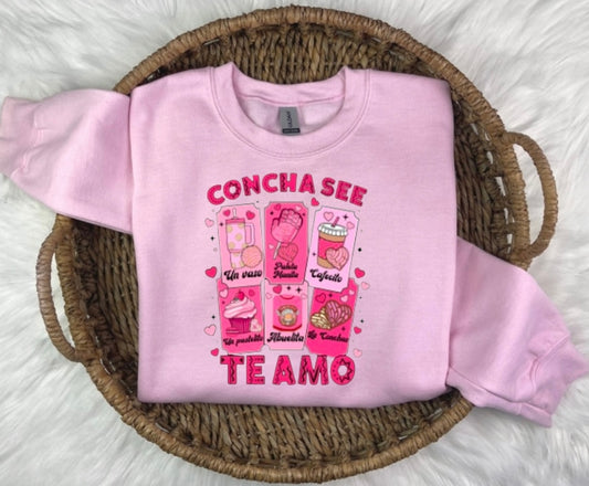 Concha see te amo valentine crewneck sweatshirt