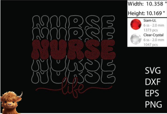 Rhinestone nurse template