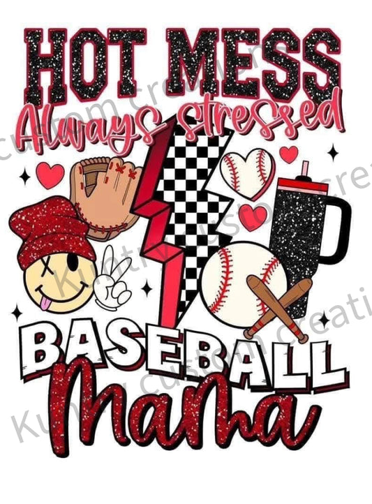 Retro baseball sublimation transfer