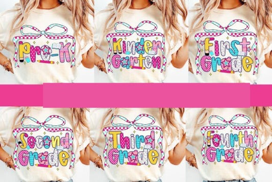 Coquette bow back to school shirt