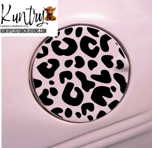Leopard Print Gas Cap Car Decal