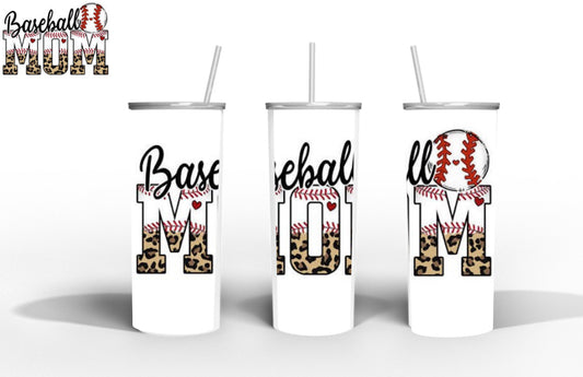 Baseball mom 20oz skinny tumbler