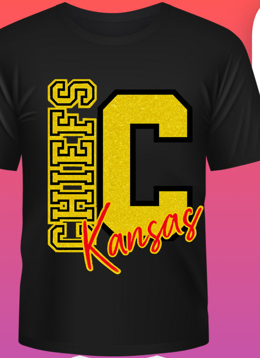 Custom glitter chiefs T-shirt