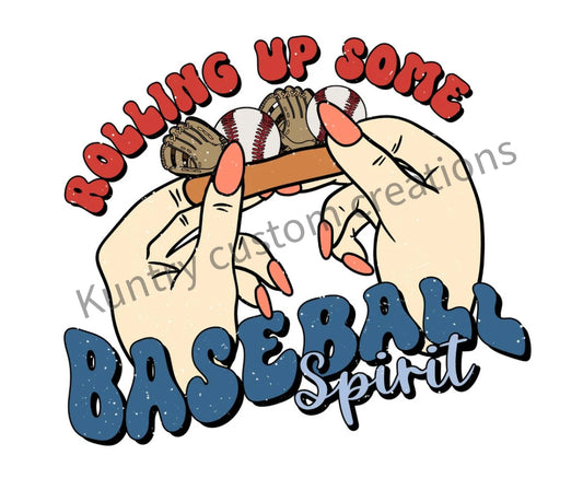 Rolling up some Baseball sublimation transfer