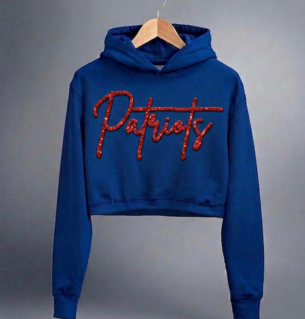 Patriots glitter writing available