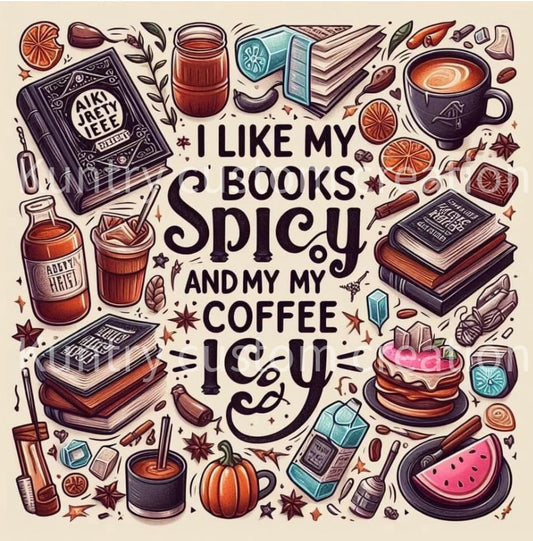 Books and coffee sublimation transfer