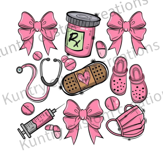 Nurse theme sublimation print or SVG, JPEG download