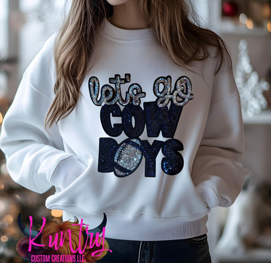 Let’s cowboys embroidered sequins sweatshirt