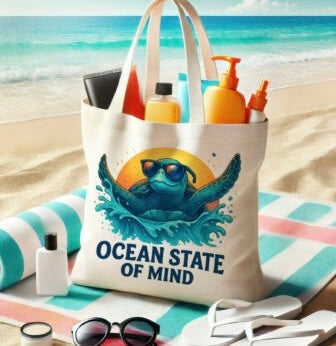 Ocean state of mind tote bag