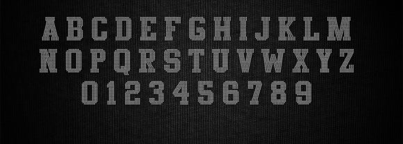 Rhinestone alphabet templates