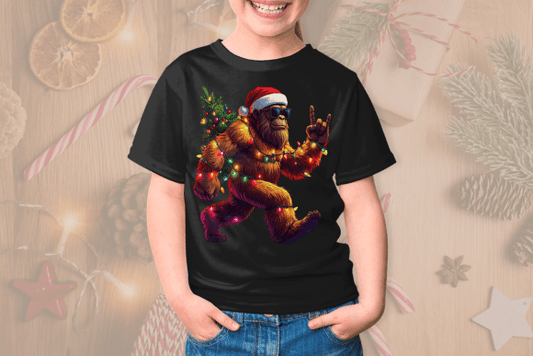 DTF Funny Christmas Bigfoot & Santa Hat