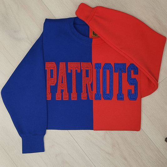 Two color crewneck glitter patriots
