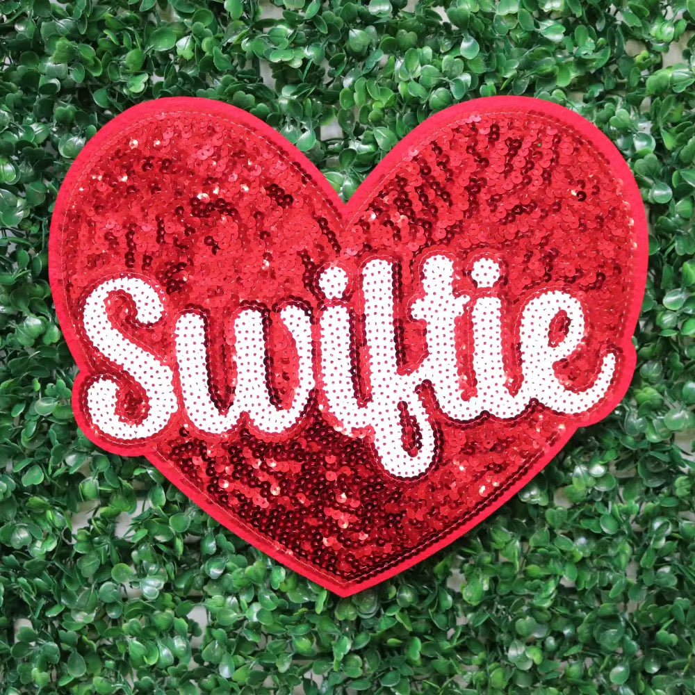 Swiftie heart Sequins embroidered iron on patch