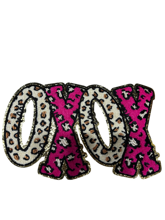 XOXO chenille Sequins embroidered iron on patch