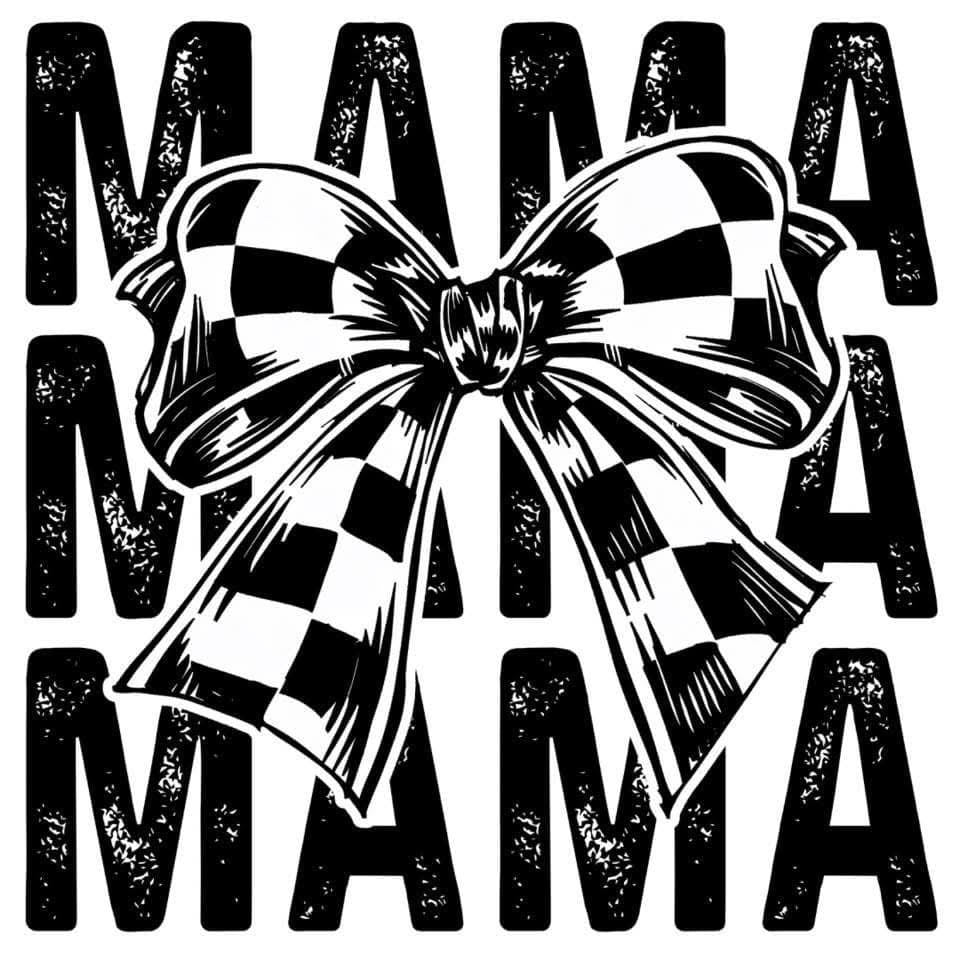 Checked mama bow 20oz skinny tumbler