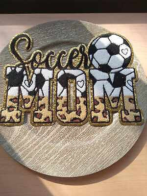 Soccer mom embroidered iron on patch