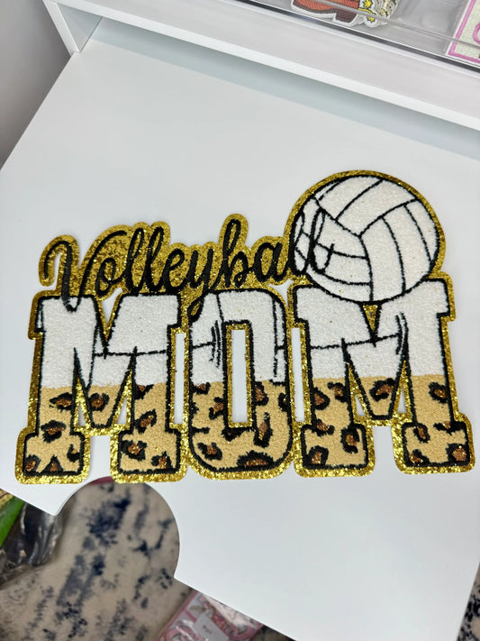 Volleyball mom embroidered iron on patch