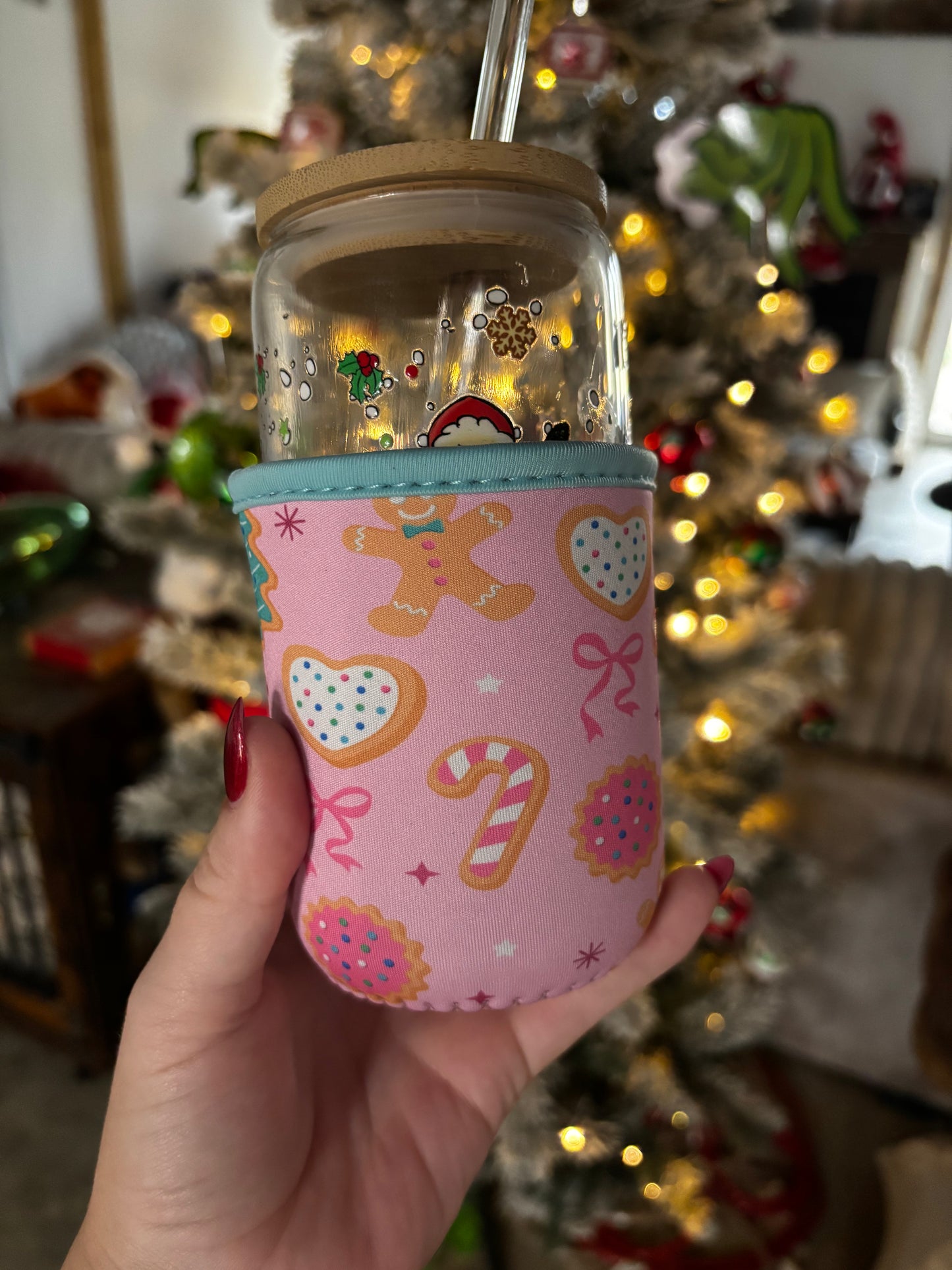 Christmas cookies Reusable cup sleeve