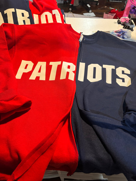 Two color red and blue patriot crewneck cardigan