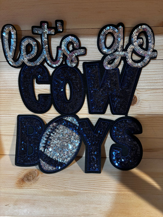 Sequins embroidered Let’s Go Cowboys Patch